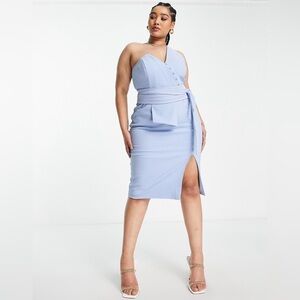Lavish Alice Light Blue One-Shoulder Dress